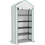 Widened Mini Greenhouse 5 Tier Green House, 193H x 90W x 49Dcm, White