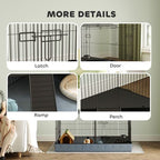 Guinea Pig Cage, 2 in 1 Rabbit Cage Pet Playpen for Hedgehogs, Black