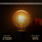 Vintage G95 E27 4W LED Filament Bulb Retro 2700K Warm White Screw Bulb