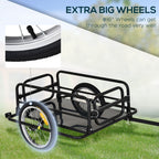 Folding Bike Cargo Trailer Extra Storage Carrier-Black