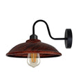 Vintage Rustic Red Wall Light Fixture, Black Wall Sconce, E27 Base Socket, Swan Neck Shape Shade, Durable