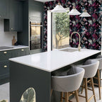 Exquisite Floral Collage - Plum & Teal