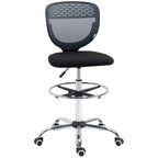 Draughtsman Chair, Tall Office Chair with Lumbar Support, Grey
