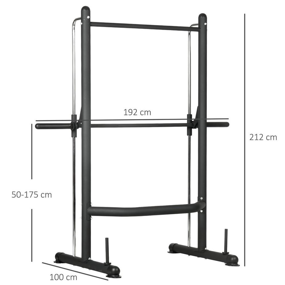 Adjustable Squat Rack with Pull Up Bar and Barbell Bar for Home Gym