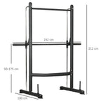 Adjustable Squat Rack with Pull Up Bar and Barbell Bar for Home Gym
