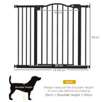 Adjustable Metal Pet Gate - Auto-Close, Black