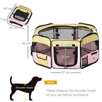 Fabric Pet Dog Cat Puppy Playpen Rabbit Guinea Play Pen in Pink Small L37 x H37cm x D90cm