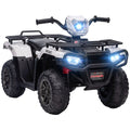 12V Electric Quad Bike for Kids - LED Lights, Music - White