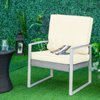 Outdoor Seat and Back Cushion Set Replacement Cushions, Cream White