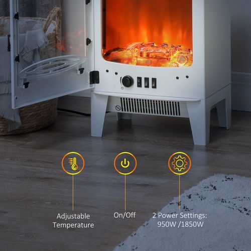 Electric Fireplace Freestanding w/Realistic Flame Effect