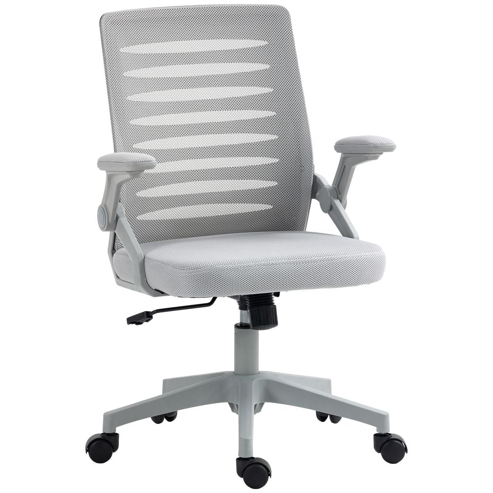 Mesh Office Chair Home Swivel Task Chair w/ Lumbar Support, Arm, Grey