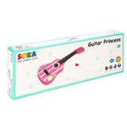 Wooden Pink Striped Guitar - Pretend Play Music Toy for Children - Ages 3+. & Interactive Gift for Kids!