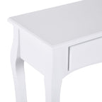 Console Table Storage Display Desk W/ 2 Drawers-Ivory White