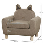 Kids Mini Sofa - Brown Armchair for Bedroom or Playroom - Ages 3-5 - 45kg Max Load