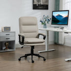 PU Leather Office Chair for Home with Arm, Adjustable Height, Grey