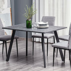 Dining Table with Metal Legs and Spacious Tabletop for Kitchen, Dining Room, Living Room, Dark Grey