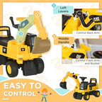 CAT Ride-On Digger w/ Controllable Shovel - Ages 1-3 - Safe & Storage Compartment