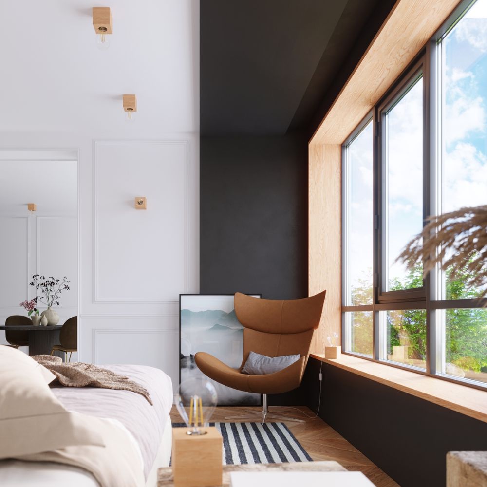 Wooden Ceiling Lamp - Scandinavian Design, E27 Socket