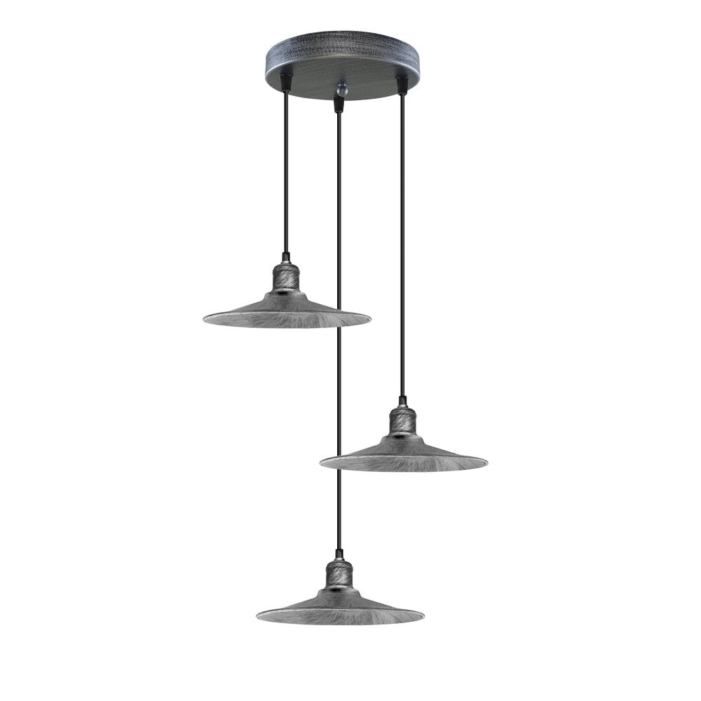 3 Head Round Base Vintage Ceiling Pendant Light Shade Hanging Lamp