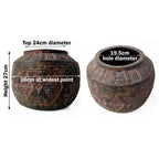 27cm x 36cm Aztec Diamond Large Planter with Fibreglass Detail