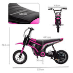 24V Kids Electric Motorbike with Twist Grip Throttle, Music, Horn - Pink