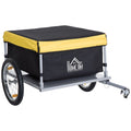 Steel Bike Cargo Trailer - Secure Storage Cart, Bright Yellow Design