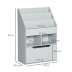 Kids Bookshelf, Toy Box w/ Storage Drawer, Wheels, for Bedroom - Grey