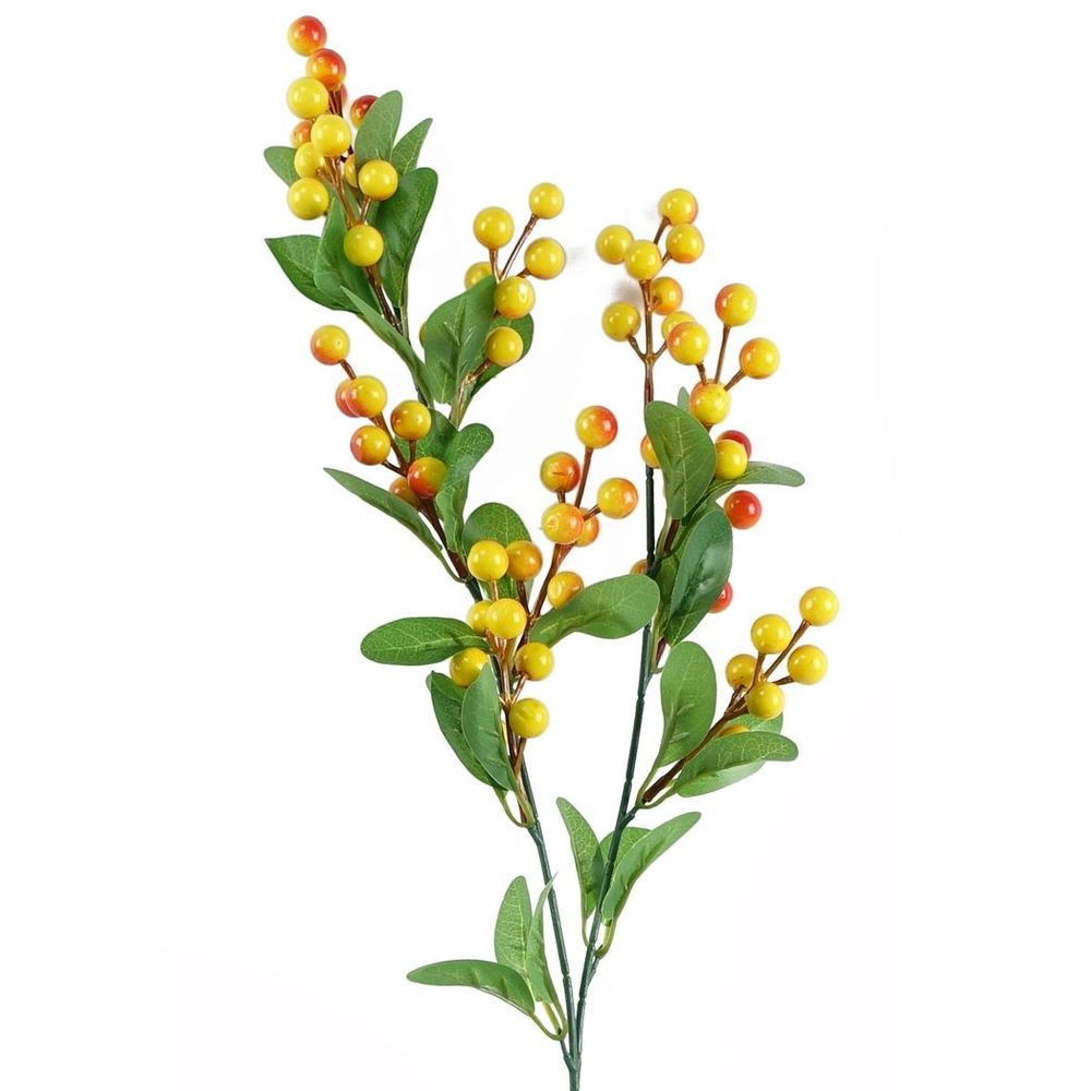 Artificial Orange Berry Spray - Ideal for Decorations and Arrangements - 70cm Height
