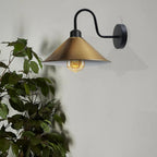 Vintage Yellow Brass Wall Light Fixture, Black Wall Sconce E27 Base, Elegant Design - for Indoor Lighting