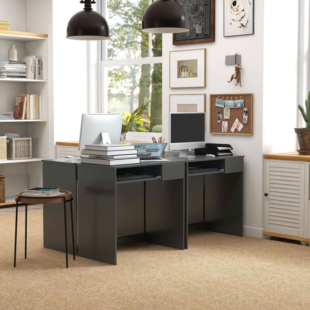 Compact Computer Table, Grey: Space-Saving, Durable, Stylish - Ideal for Study, Office, or Bedroom