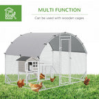 Walk In Chicken Run Galvanised Chicken Coop Hen Poultry House Cage Rabbit Hutch Pet Playpen Garden with Water-Resist Cover, 2.8 x 1.9 x 2m