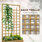 Wooden Trellis Planter, Raised Garden Bed with Wheels and Bed Liner