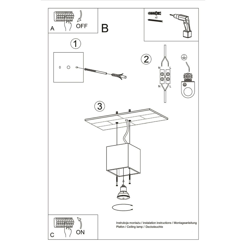Modern Design Ceiling Lamp - Aluminum Quad Collection - Different Colors