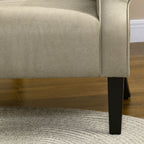 Armchair, Upholstered Modern Accent Chair with Wood Legs, Beige