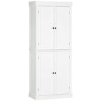 Freestanding Kitchen Cupboard, 6-Tier Cabinet Organizer w/ 4 Adjustable, White
