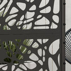6.5FT Metal Outdoor Privacy Screen Panel with Stand, Twisted Lines