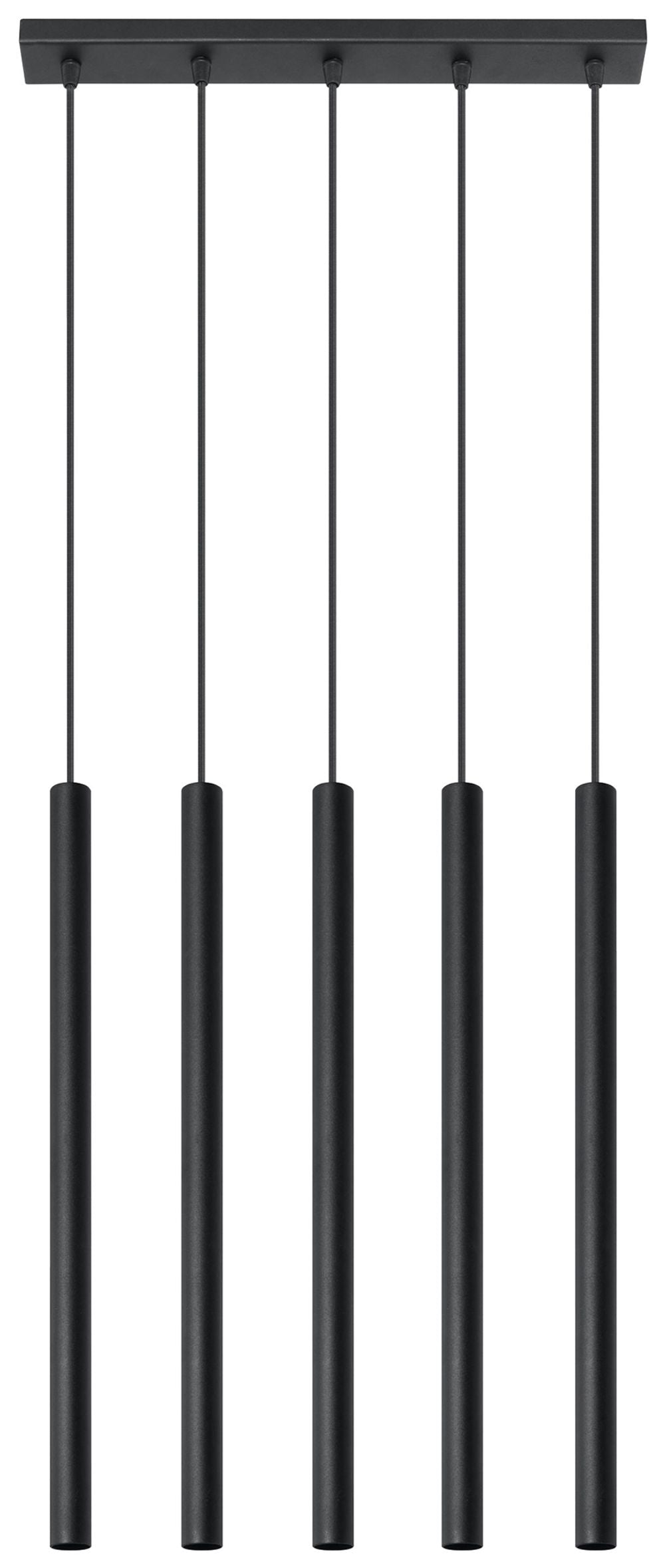 Black Round Tube Pendant Lamp - Modern Loft Design - LED