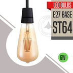 5 Pack E27 LED Edison Dimmable Vintage Amber Glass Warm white 2700K Light Bulb