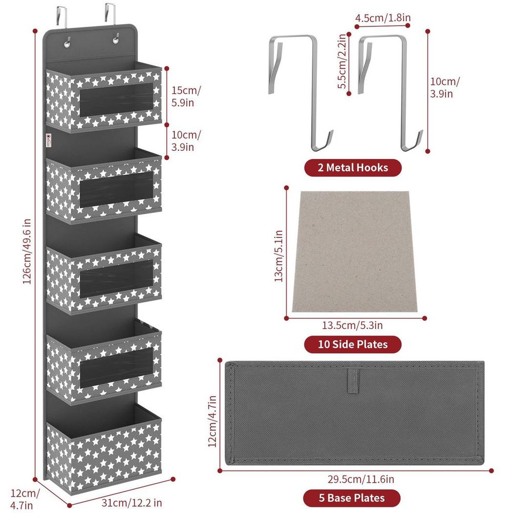 5Tier Black Hanging Organiser