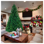 7ft 1100 Branch Christmas Tree - Artificial PVC - Metal Base - Green