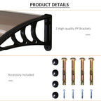 Durable Brown Polycarbonate Curved Awning - 75x120x23cm - Quality & Style