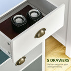 5-Drawer Dresser: Sleek Design, Metal Handle