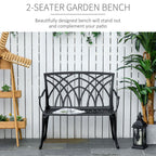 2-Seater Cast Aluminium Garden Bench Loveseat: Ergonomic & Stylish