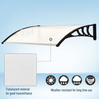 Clear Polycarbonate Curved Awning - 75x120x23 cm - UV Resistant