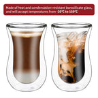 Transparent Double Wall Glasses - for Hot & Cold Drinks - Minimalist Design - Set of 2