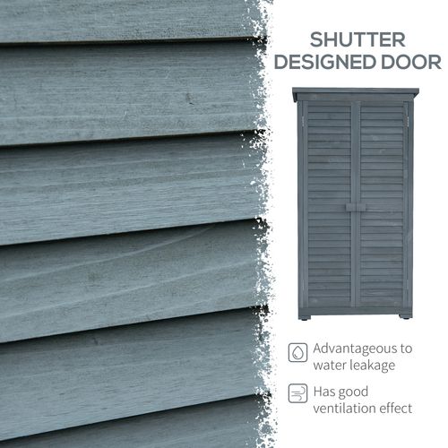 Wooden Garden Storage Shed, 3 Shelves Tool Cabinet