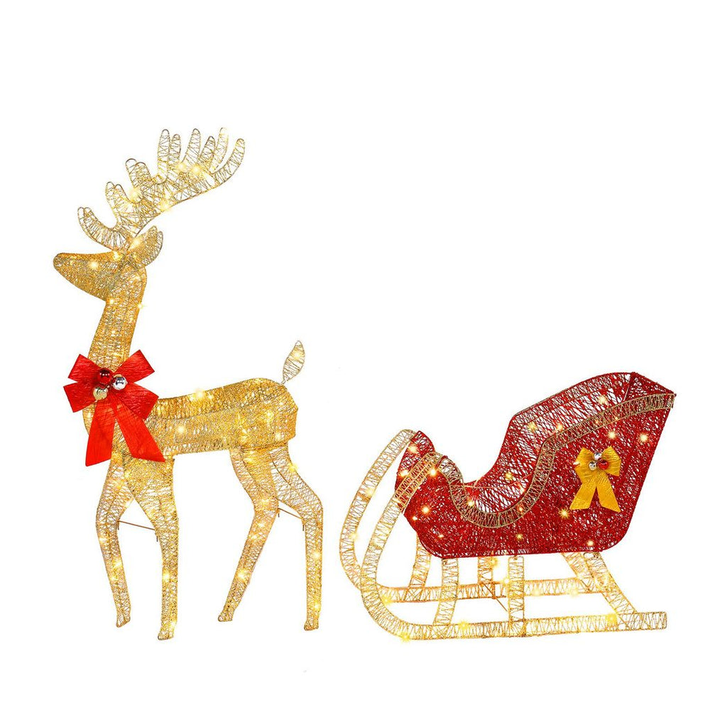 Garden Elk Decoration - Iron Frame, Cotton Thread