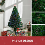 Pre-Lit Fibre Optic Artificial Christmas Tree Topper Multi-Colour 4ft