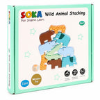 Wild Animal Stacking - Montessori Toy for Imaginative Learning - Safe