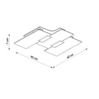 Ceiling lamp steel, glass Fabiano modern Design E27
